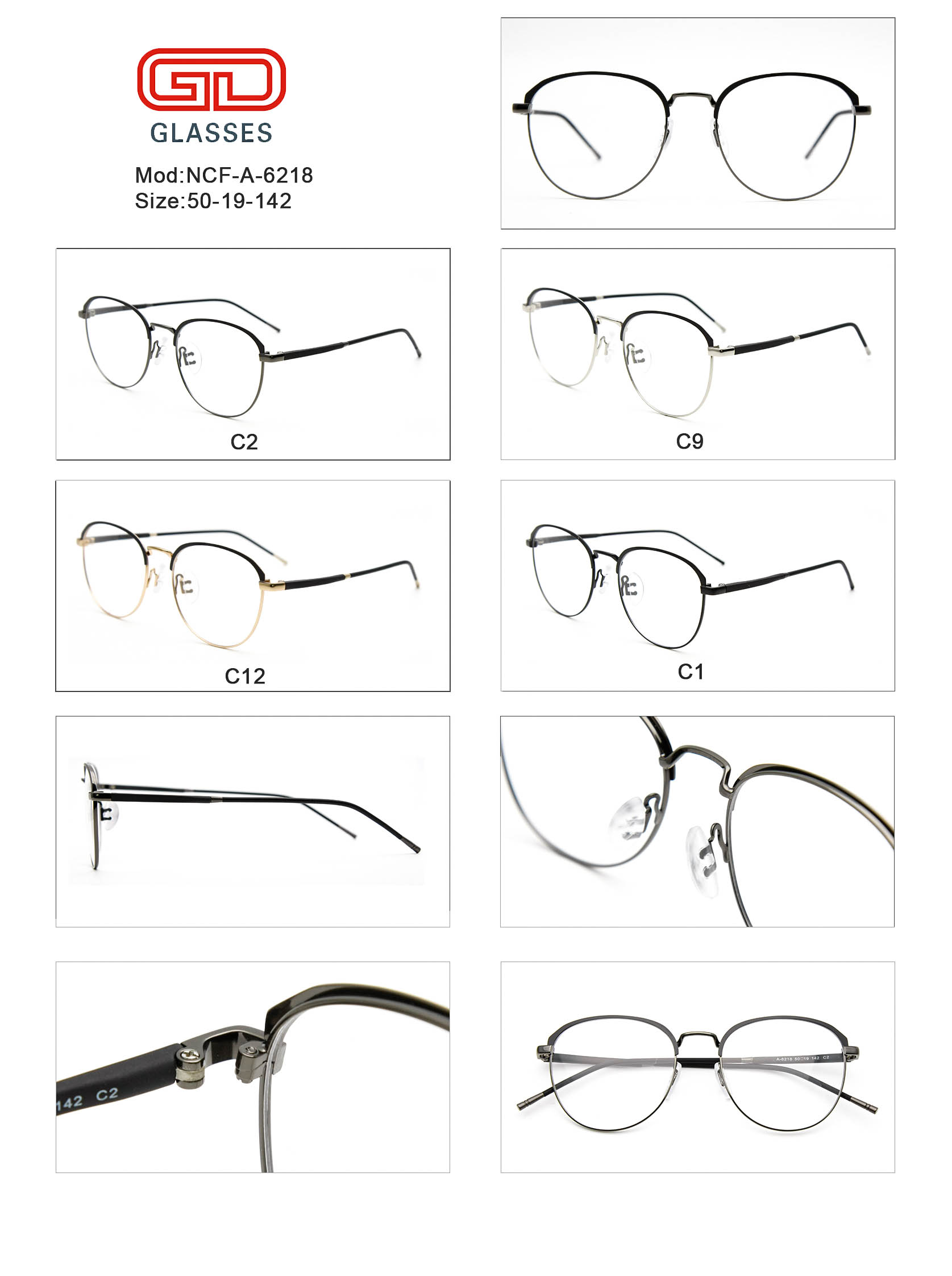 Anti Blue Light Blocking Computer Glasses Glasses Frame Metal Eyeglasses Frame