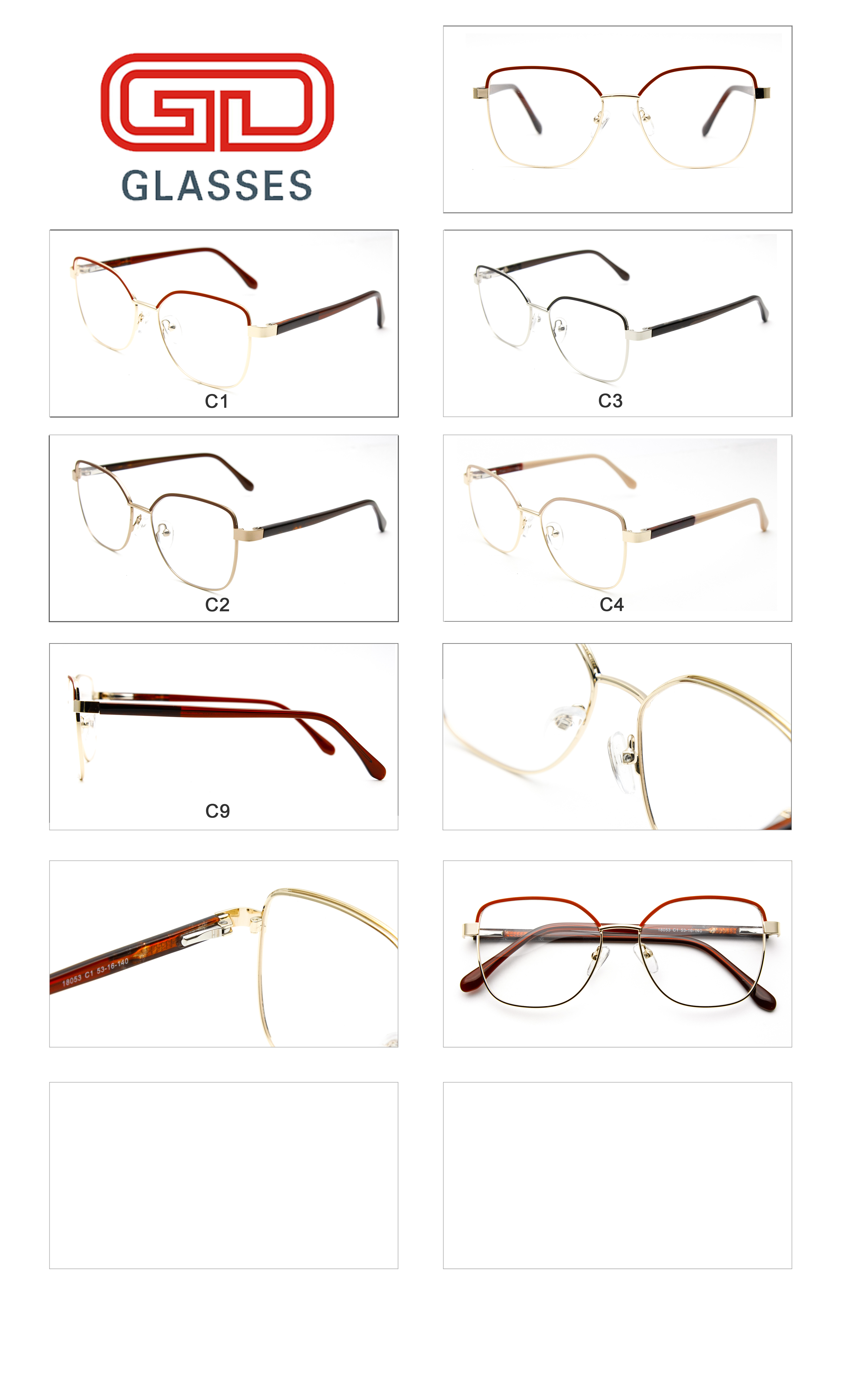 China High End Classic Metal Optical Eyeglasses Frames Manufacturers