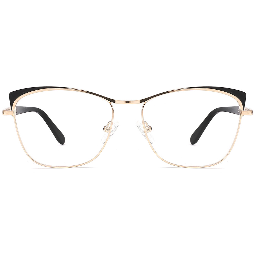 China Wholesale Clear Lens Gold Eyeglasses Frames Metal Optical Frame