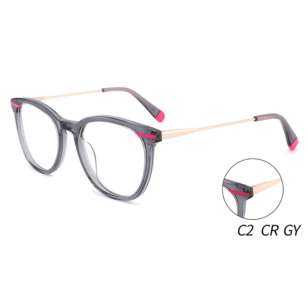 Newest Design Fashion Women Optical Frames Spectacle Metal Acetate